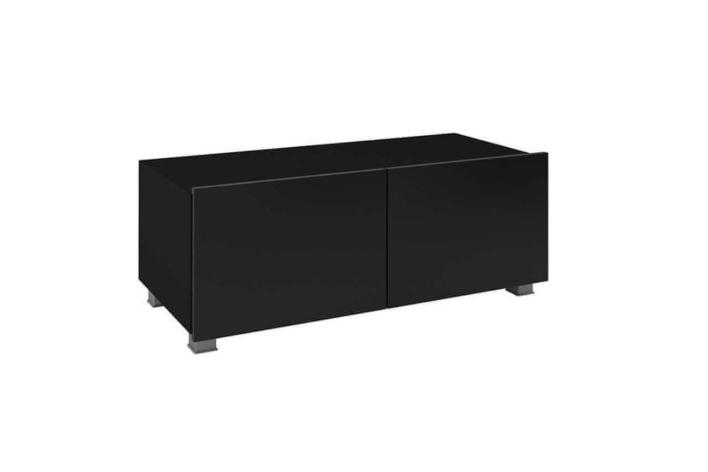 Veneti TV stolík 100 cm CHEMUNG - čierny / lesklý čierny